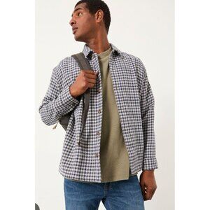 Fat Face Mens Green blue Check button down shirt size XL Preppy